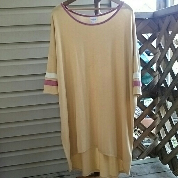 LuLaRoe Tops - Heatherd yellow / heatherd red irma
